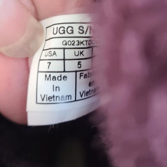 UGG Gita Bow Mini Boot Eggplant Purple Suede Shearling size 7 - Picture 2 of 11